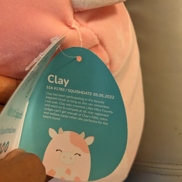 Squishmallow 16' "Clay" the Cow - Picture 3 of 3